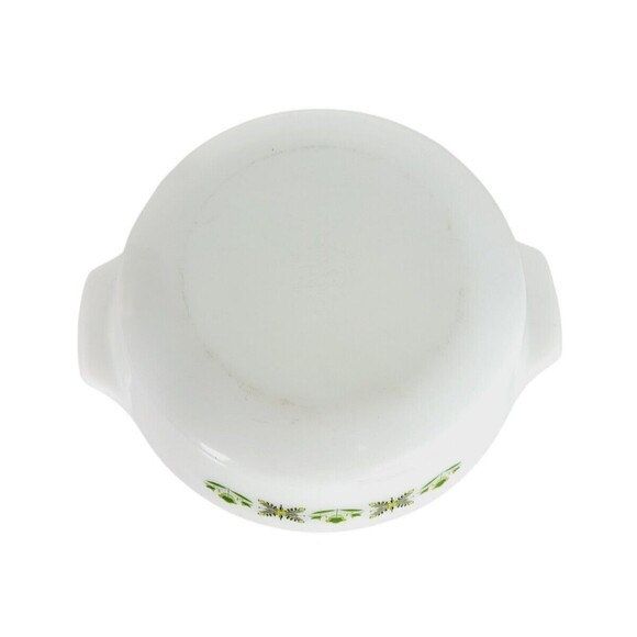 VTG MCM 60s Fire King Meadow Green 2 Quart #438 Milk Glass Casserole Bakeware - Picture 3 of 10